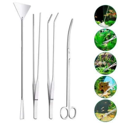 Aquarium Fish Tank Tools Scissors Tweezers Aquatic Stainless Aquarium Plant  ~ - Image 1 of 4