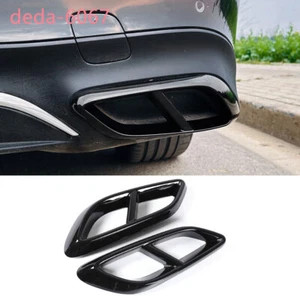 Gloss Black ABS Rear Exhaust Muffler Tail Pipe Cover For Benz E /CLE Class 2024+ - Picture 1 of 13