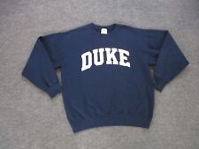 Vintage Duke University Sweatshirt Adult L Blue Devils Embroidered Pullover Mens