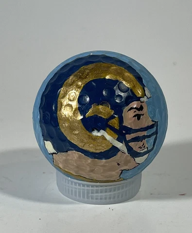 Custom Painted Golf Ball “St. Louis/ Los Angeles Rams” Blue Cover