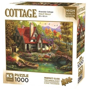 KS Games Jigsaw Puzzle 1000 Pieces Riverside Cottage Phillip Trully - Picture 1 of 2