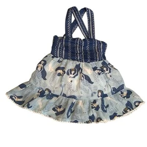 Abito a sirena chambray blu prugna sfacciato misto viscosa 18-24 mesi misto spiaggia - Foto 1 di 10