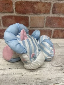 Fisher Price Puffalump Zebra Pony 1991 Vintage Peluche Blu Bianco Stelle Strisce 8" - Foto 1 di 5
