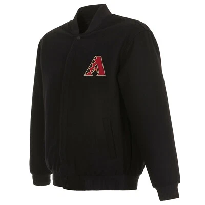 MLB Arizona Diamondbacks  JH Design Wool Reversible Jacket 2 Front Logos Black - Image 1 of 4