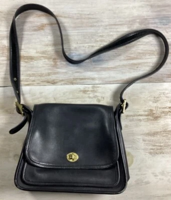 Bolso Rambler Coach Original Legacy de Colección Cuero Negro Hecho en EE. UU. Bloqueo Giratorio Foto 1 de 4