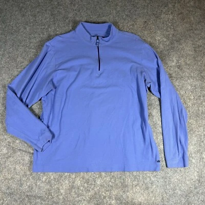 Peter Millar Mens Large Seaside Wash 100% Cotton 1/4 Zip Sweater Preppy Flaws - Image 1 of 4