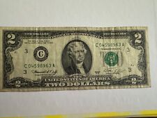 2 $ Dollar Bill 1976 C Series Low Serial Number Circulated Rare