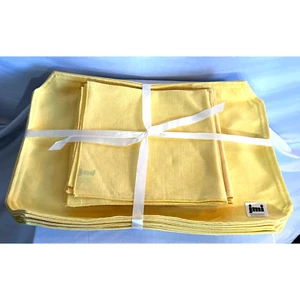 Vintage jmi New With Tags Yellow Placemats & Napkins Set of 6 (12 Piece)  - Picture 1 of 7