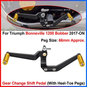 For Triumph Bonneville 1200 Bobber 2017+ Gear Change Shift Pedal w/ Heel-Toe Peg - Imagen 1 de 24