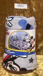 NEW Disney Mickey Mouse Blue Extra Large Plush ToddlerBlanket 40 X 50” - Picture 1 of 3
