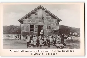 Escuela asistida por el presidente Calvin Coolidge - Plymouth, Vermont - RP histórico - Imagen 1 de 2