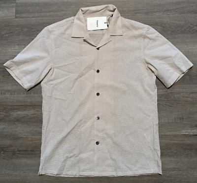 NUEVA Camisa Theory Para Hombre Talla Pequeña Arena Mod Seersucker Manga Corta Aturdida S $175 Foto 1 de 4