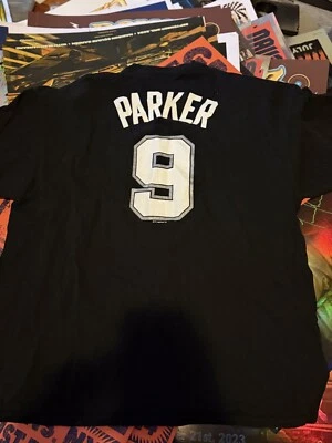Черная мужская рубашка Adidas Tony Parker 2XL San Antonio Spurs NBA - Изображение 1 из 4