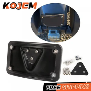 Black Curved Laydown License Plate Mount Bracket For Harley Dyna Super Glide - Picture 1 of 13