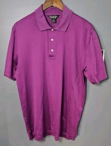 Brooks Brothers Men’s Short Sleeve Performance Knit Polo Purple • Medium - Foto 1 di 6