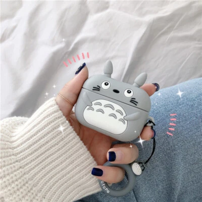 Linda funda blanda Totoro de anime para AirPods 1 2 3 Pro Pro 2 Foto 1 de 4