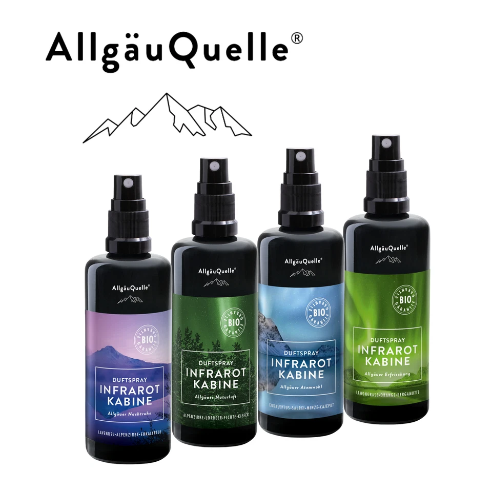 Bio Infrarotkabine Duftspray von Allgäuquelle mit Eukalyptus, Lavendel, Zitrus
