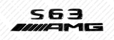New Gloss Black Emblems Logos Letters for Mercedes-Benz S63 V8 Biturbo AMG W221 - Image 1 of 4