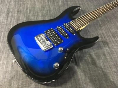 Aria Pro Ii Mac Stratocaster Electric Guitar Black Burst on Blue Used Japan w/SC - Image 1 of 4