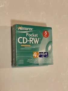 Memorex Pocket CD-RW 5 Pack - 210mb 24min - Picture 1 of 3