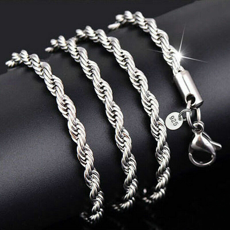 Diamond Cut Necklace Chain 925 Sterling 
