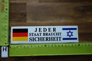 Vecchio adesivo politica partito elezioni Germania Israele TUTTI hanno bisogno di sicurezza - Foto 1 di 2