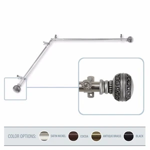 Bead Corner Window Curtain Rod 3/4” OD choose from 3 colors & 4 sizes 28"-170" - Picture 1 of 6