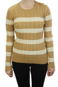 Charter Club Petite New Sweet Cream Metallic Striped Sweater P-M $59.5 - Picture 1 of 3