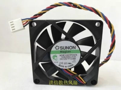 SUNON 7015 KDE1207PHVX DC12V 3.8W 7CM 4-Pin Silent Cooling Fan - Image 1 of 2