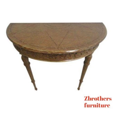 Theodore Alexander Distressed Painted Italian Regency Demi Lune Console Table Cover