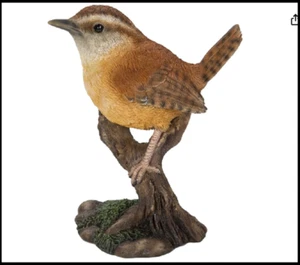 Various Bird on Stump Statues (Carolina Wren) - Picture 1 of 5