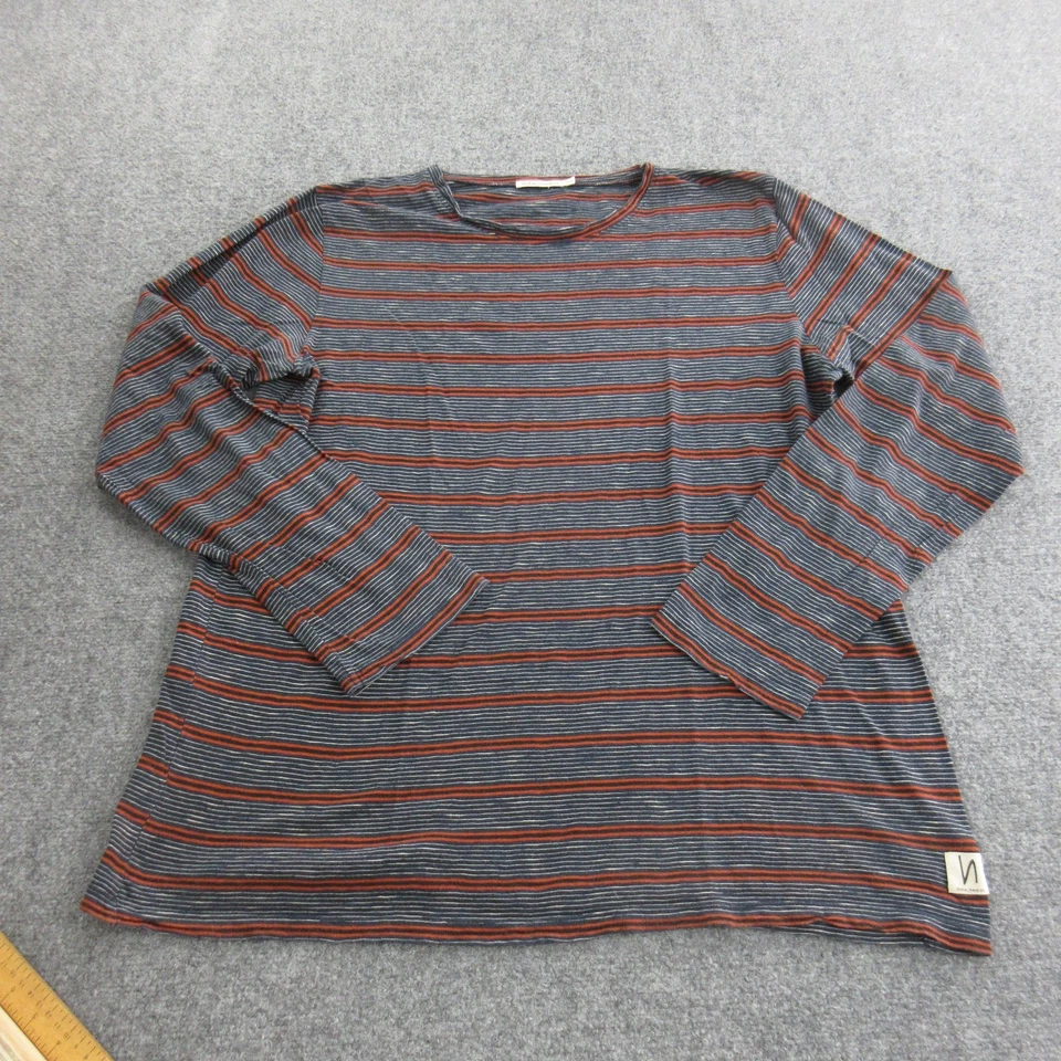 Camisa Nudie Jeans Co Para Hombres XL Gris Rayas Manga Larga Cuello Redondo Algodón Comercio Justo Foto 1 de 4