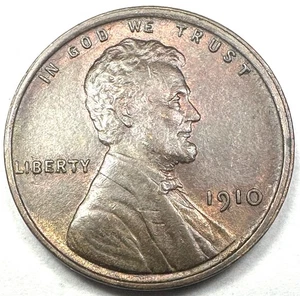 1910 LINCOLN WHEAT CENT PENNY CHOICE + BU UNCIRCULATED FULL WHEAT LINES SHARP - Picture 1 of 2