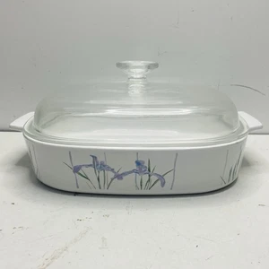 CORNINGWARE SHADOW IRIS 2.5 Liter Casserole Dish W PYREX A 12 C Lid - Picture 1 of 10