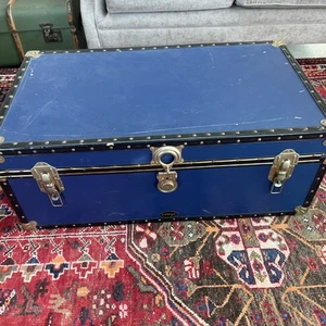 Large Trunk Storage Travel Chest Coffee Table Case Boarding School Trunk - Picture 1 of 7