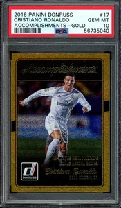 2016 Panini Donruss #17 Cristiano Ronaldo Accomplishments Gold PSA 10 Pop 18 - Bild 1 von 2