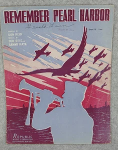 Remember Pearl Harbor Sheet Music 1941 Don Reid Sammy Kaye Dear Mom FREE SHIP - Picture 1 of 3