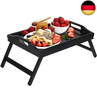 Betttablett, zusammenklappbare Beine mit Griffen, Frühstückstablett für Sofa, Es - Bild 1 von 4