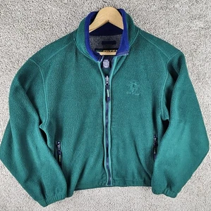 Vintage 90s Eddie Bauer Ebtek Fleece Polartec Green Zip Baggy Jacket Mens XS - Picture 1 of 12