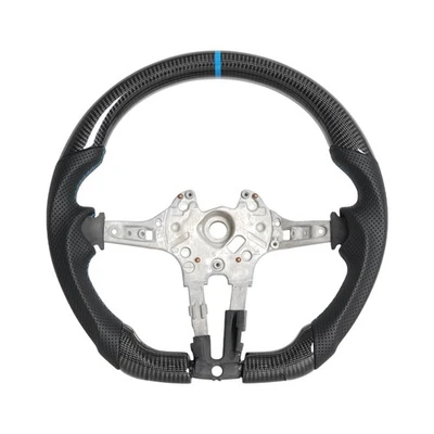 Volante de cuero napa inferior plano de fibra de carbono para BMW M5 M6 M8 2014-2017 Foto 1 de 4