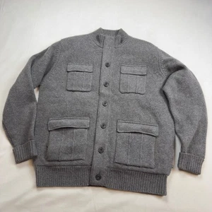 Alan Paine English Explorer Men's XL Grey Lambswool Blend Quilted Field Cardigan - Picture 1 of 11