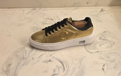 New! Roberto Cavalli 'C' Snake Embossed Sneakers Womens 8 US 38 Eur. MSRP $570 - Image 1 of 4