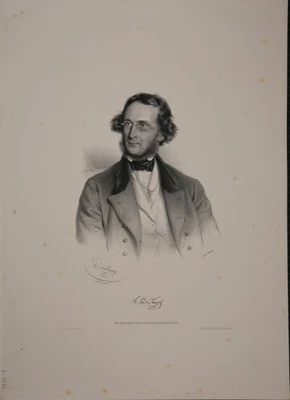 Eduard Fenzl (1808-1879) Botaniker Portrait Lithographie von Dauthage 1853 - Bild 1 von 3