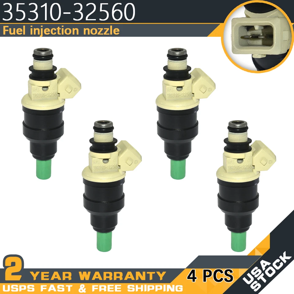 4pcs 35310-32560 Fuel Injectors For 1990-1998 Hyundai Elantra Sonata1.6L 1.8L Foto 1 de 4