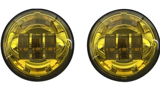 Custom Dynamics TruBEAM 4.5" Passing Lamps Black/Yellow #CD-45-Y Harley Davidson - Image 1 of 1