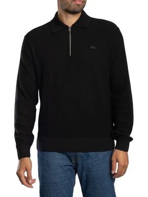 Lacoste Men's Polo Collar 1/4 Zip Sweatshirt, Black - image 1 of 4