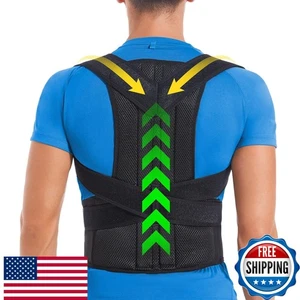Posture Corrector Back Brace Adjustable Lumbar Support Unisex Size M 30-35.5in - Picture 1 of 7