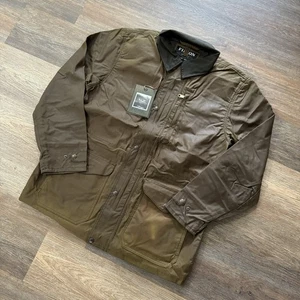 NWT CC Filson Cover Cloth Mile Marker Coat Men’s Size L Dark Earth - Picture 1 of 8