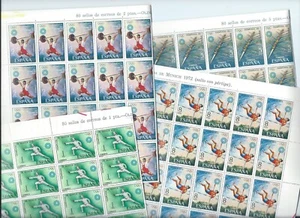 Spain stamps.   1972 Munich Olympic Games MNH full sheets of 80 MNH  (AL754) - Picture 1 of 13