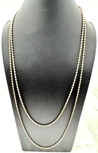 Italy Alfi Necklaces Sterling Silver 24" Bead Ball Chain 30" wear double single - Picture 1 of 10